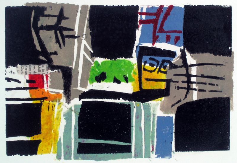 Grosser Karierter Langer Menno Fahl Druckgrafik Bild 3